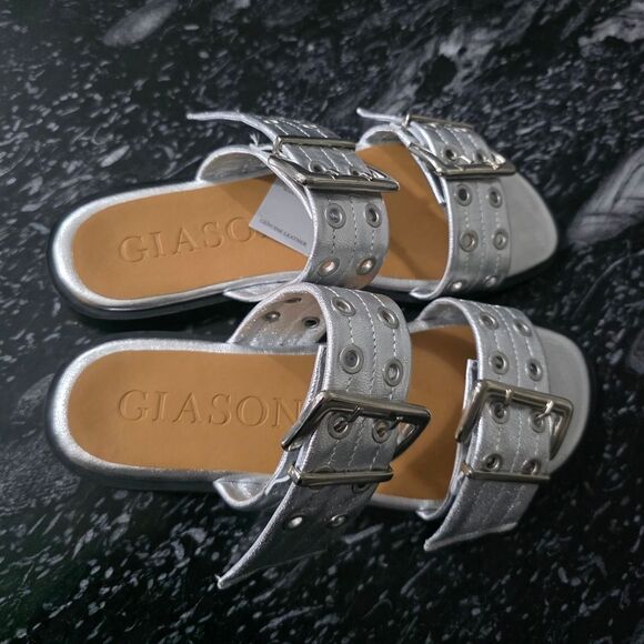 BRAND NEW GIASONE BUCKLE TWO-STRAP SANDALS - Picture 8 of 15